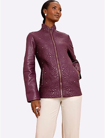 Veste En Cuir 100% Cuir Agneau Nappa - Taille Standard - Helline