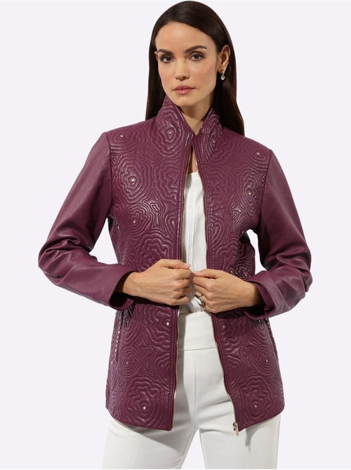 Veste En Cuir 100% Cuir Agneau Nappa - Taille Standard - Helline - Kiabi Veste En Cuir 100% Cuir Agneau Nappa - Taille Standard - Helline - Kiabi