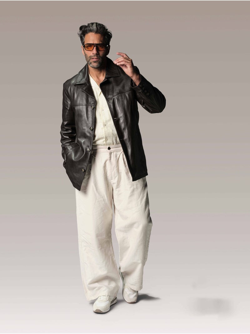 Veste En Cuir  Brasco Legend Redskins Marron - Kiabi