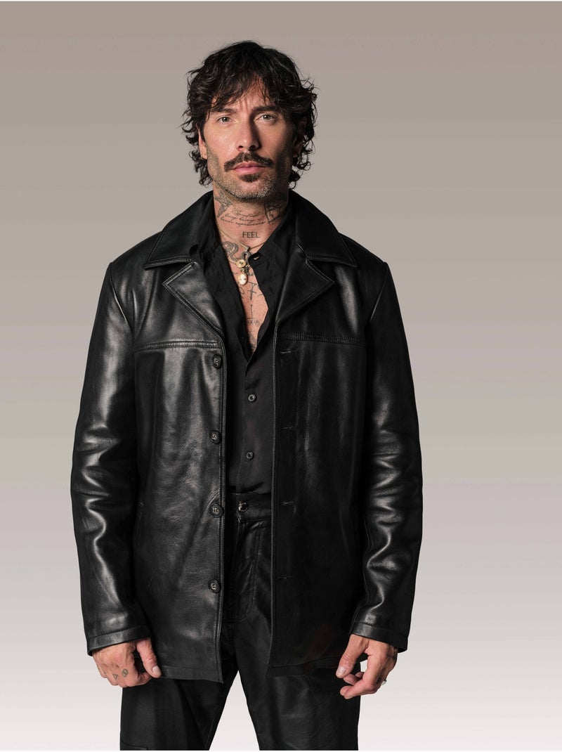Veste En Cuir  Brasco Legend Redskins Noir - Kiabi