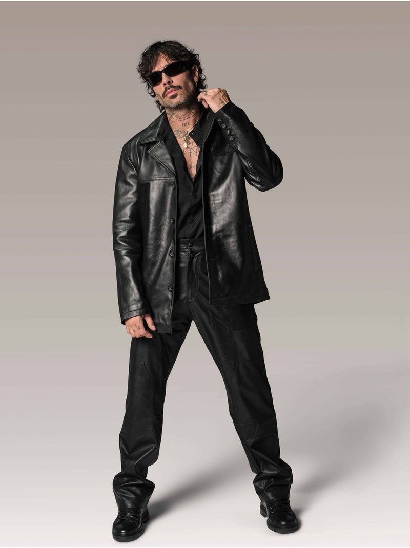 Veste En Cuir  Brasco Legend Redskins Noir - Kiabi