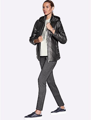 Veste En Cuir Cuir Agneau Nappa Doux - Taille Standard - helline