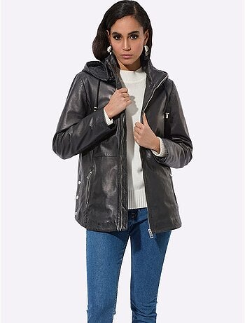 Veste En Cuir Cuir Agneau Nappa Doux - Taille Standard - helline
