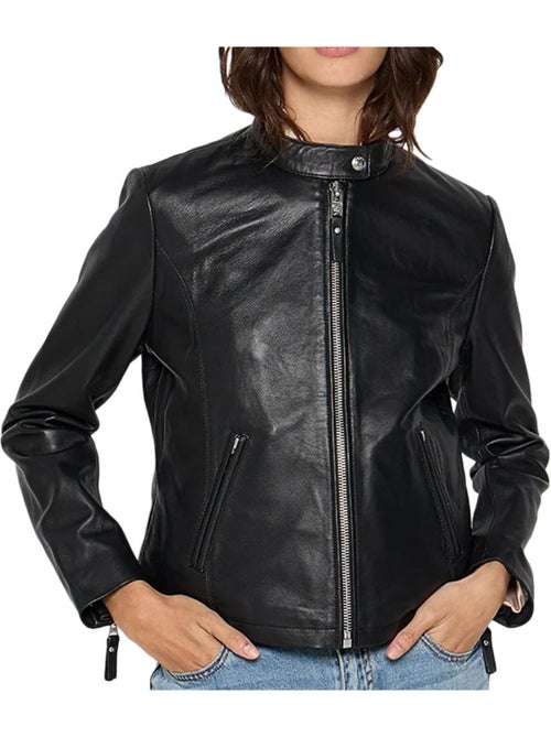 Veste en Cuir Femme Schott - Kiabi