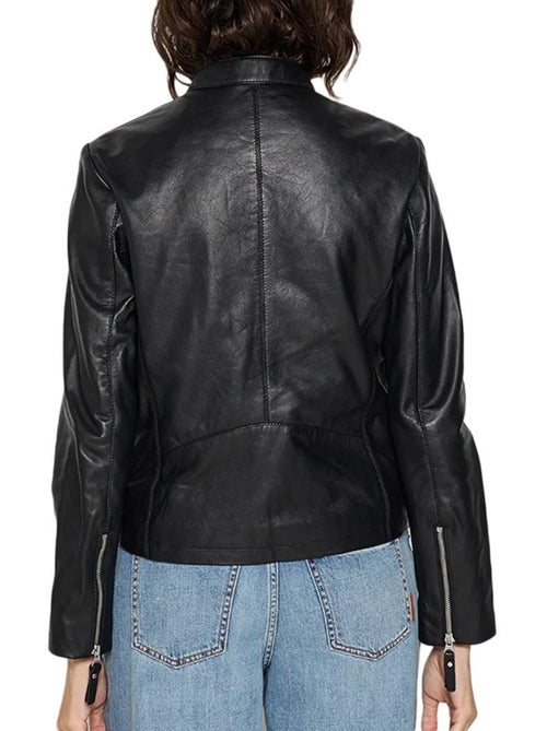 Veste en cuir femme schott - Kiabi