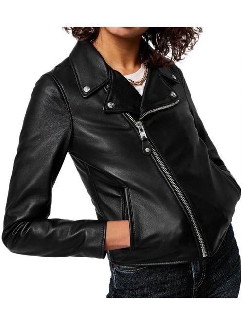 Veste en cuir Femme Schott - Kiabi