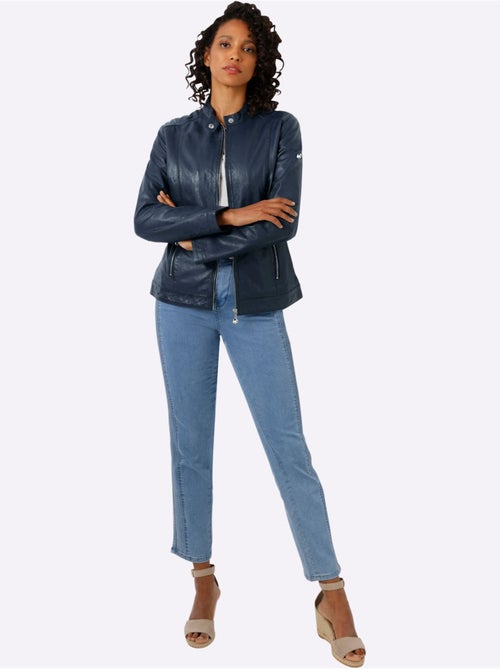Veste En Cuir Haute Qualité - Taille Standard - Helline - Kiabi Veste En Cuir Haute Qualité - Taille Standard - Helline - Kiabi