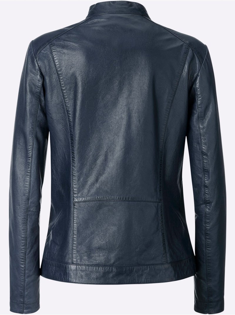 Veste En Cuir Haute Qualité - Taille Standard - Helline Bleu foncé - Kiabi