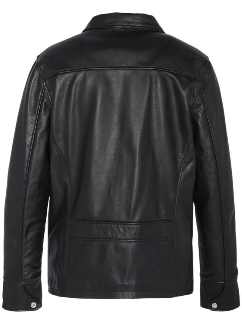 Veste En Cuir Homme Schott Noir - Kiabi