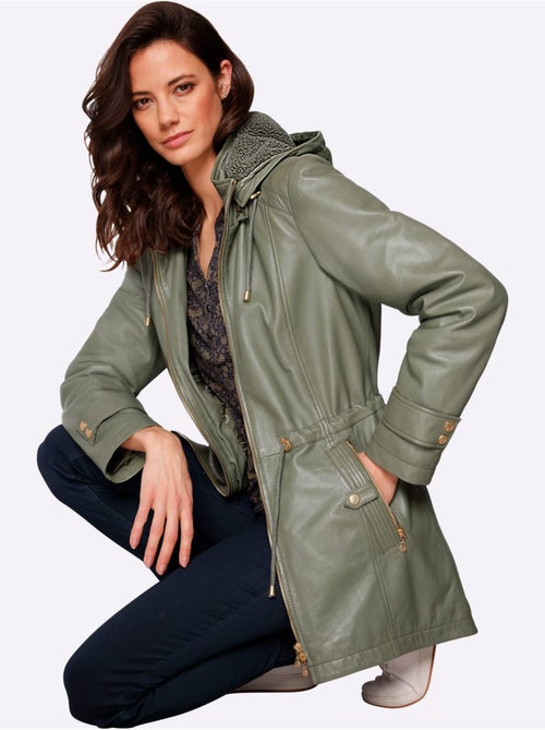 Veste En Cuir Pur Cuir D'agneau Nappa - Taille Standard - Helline - Kiabi Veste En Cuir Pur Cuir D'agneau Nappa - Taille Standard - Helline - Kiabi