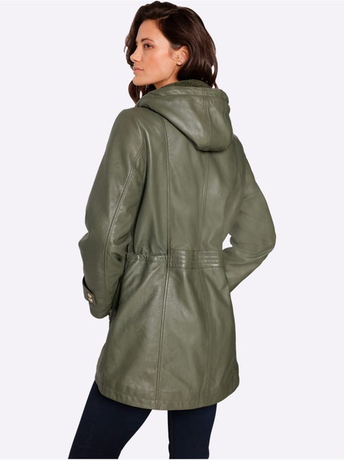 Veste En Cuir Pur Cuir D'agneau Nappa - Taille Standard - Helline - Kiabi Veste En Cuir Pur Cuir D'agneau Nappa - Taille Standard - Helline - Kiabi