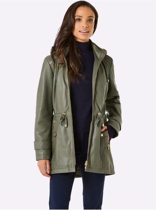 Veste En Cuir Pur Cuir D'agneau Nappa - Taille Standard - Helline - Kiabi Veste En Cuir Pur Cuir D'agneau Nappa - Taille Standard - Helline - Kiabi