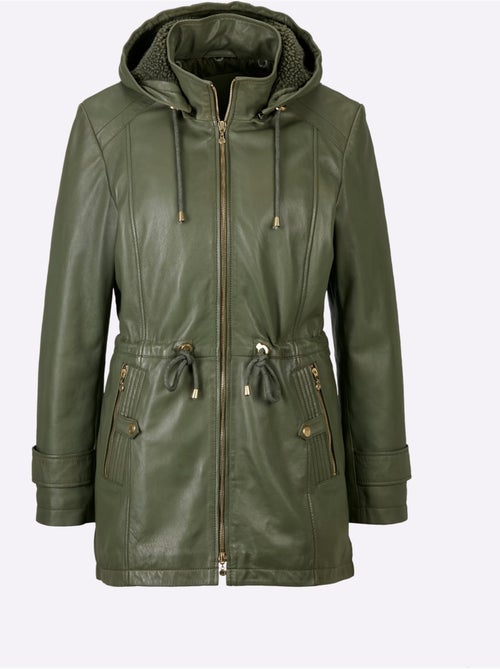 Veste En Cuir Pur Cuir D'agneau Nappa - Taille Standard - Helline - Kiabi Veste En Cuir Pur Cuir D'agneau Nappa - Taille Standard - Helline - Kiabi
