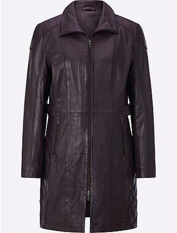 Veste en cuir pur cuir d'agneau nappa - taille standard - helline