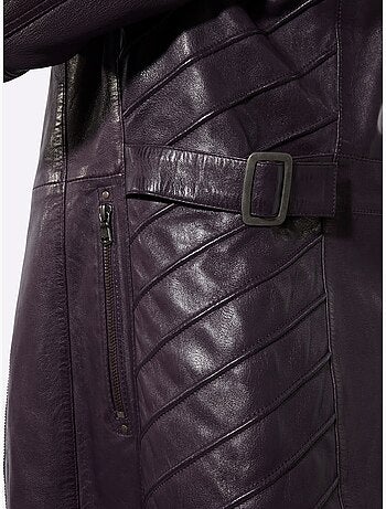 Veste en cuir pur cuir d'agneau nappa - taille standard - helline