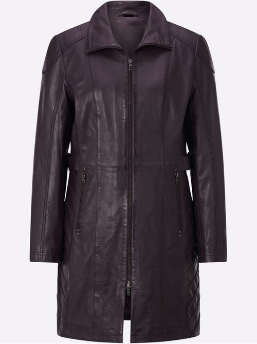 Veste en cuir pur cuir d'agneau nappa - taille standard - helline - Kiabi Veste en cuir pur cuir d'agneau nappa - taille standard - helline - Kiabi