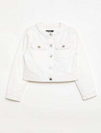 Veste en denim à col rond