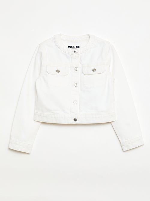 Veste en denim à col rond - Kiabi