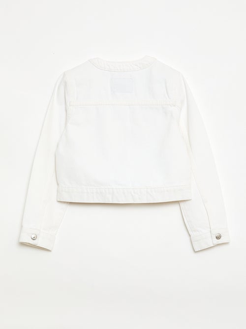 Veste en denim à col rond - Kiabi