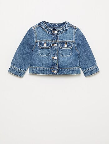 Veste en denim à col rond