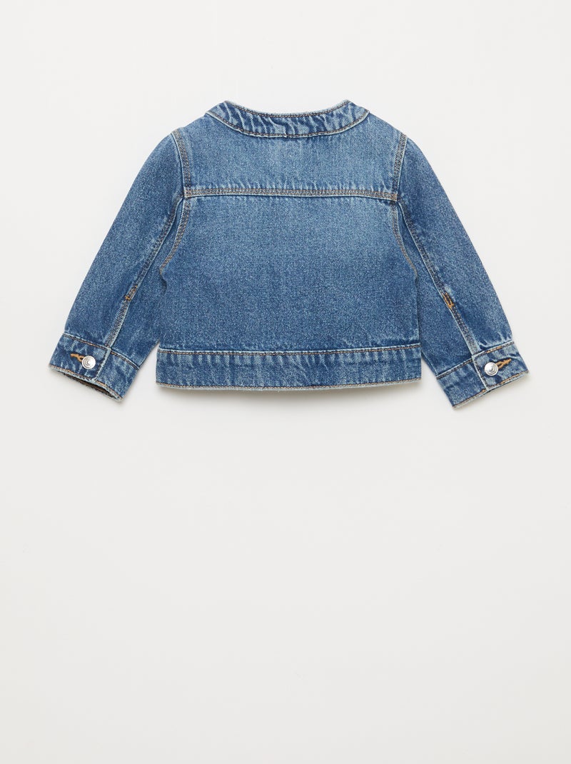 Veste en denim à col rond Bleu - Kiabi