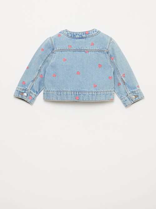 Veste en denim à col rond - Kiabi