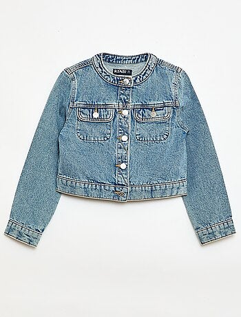 Veste en denim à col rond