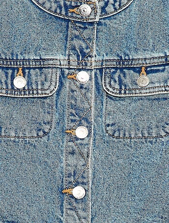 Veste en denim à col rond