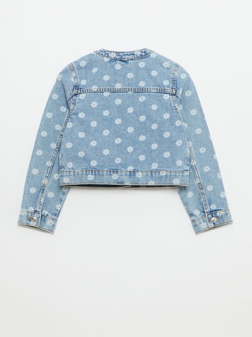 Veste en denim à col rond - Kiabi