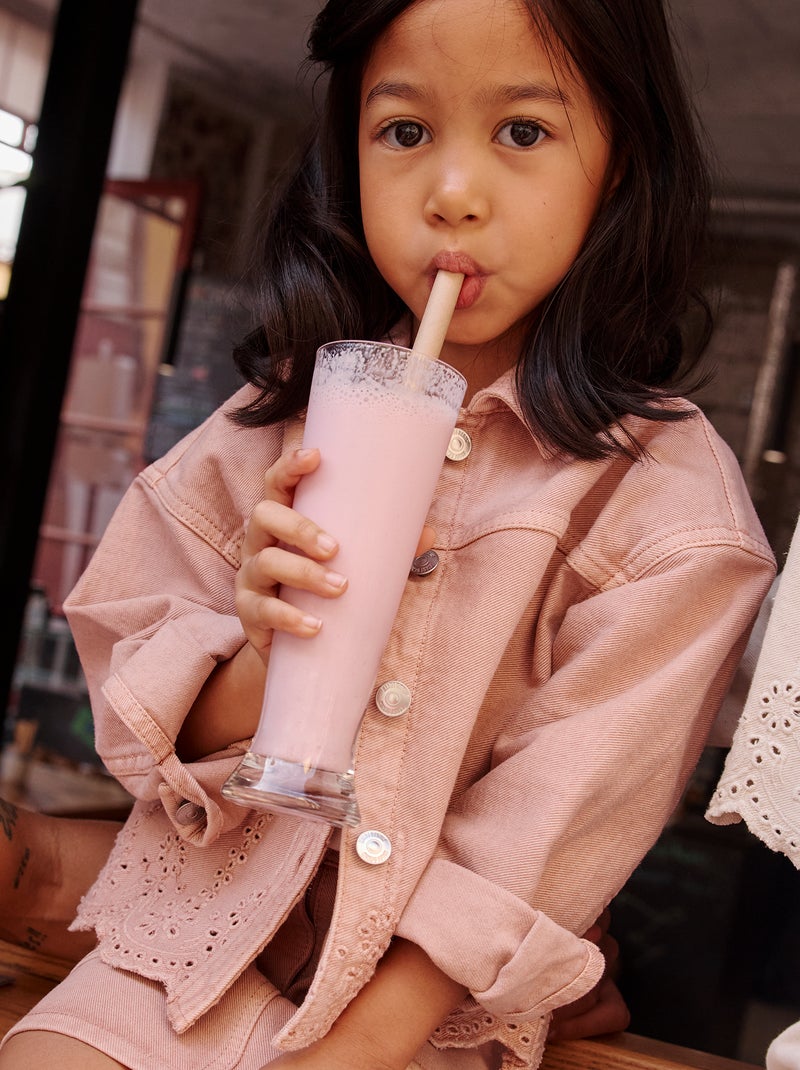 Veste en denim avec broderie anglaise ROSE - Kiabi