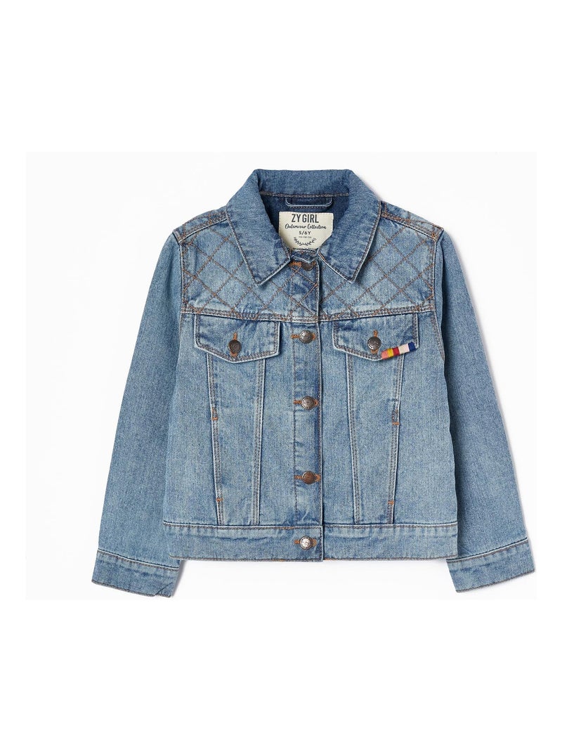 Veste en Denim avec Broderies Fille   JAIPUR Bleu clair - Kiabi