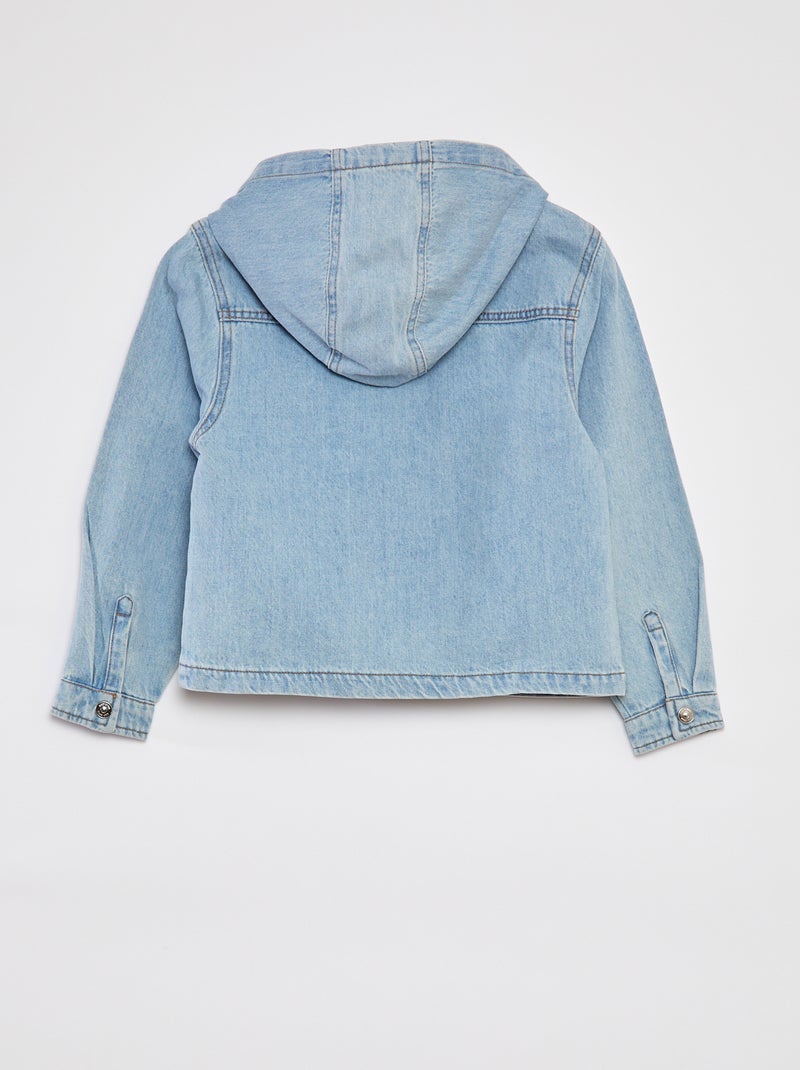Veste en denim avec col capuche BLEU - Kiabi