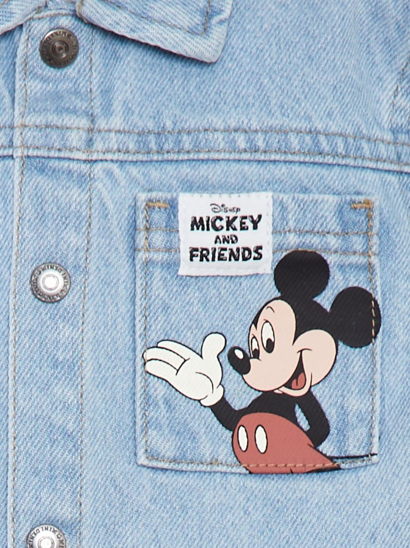 Veste en denim avec imprimé 'Disney' 'Mickey' BLEU - Kiabi