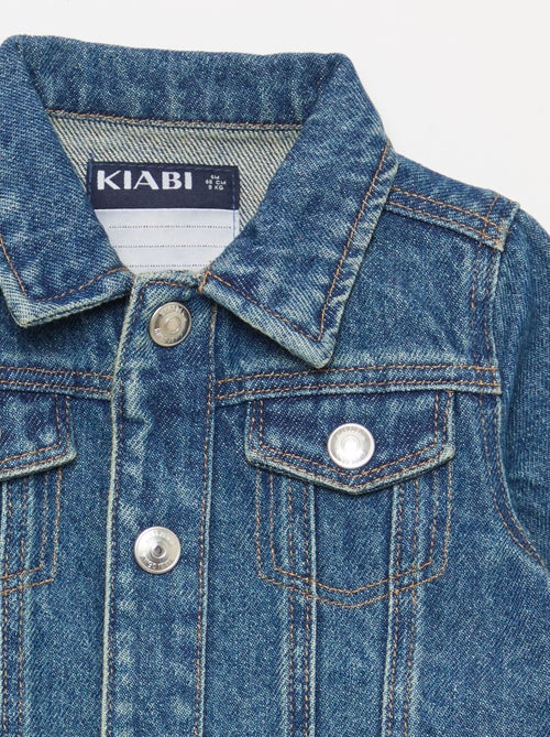 Veste en denim avec ouverture pressionnée - Kiabi