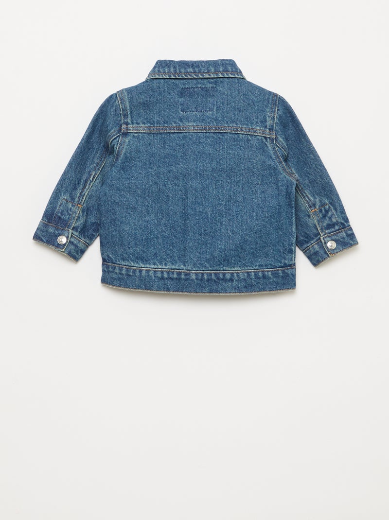 Veste en denim avec ouverture pressionnée Bleu - Kiabi
