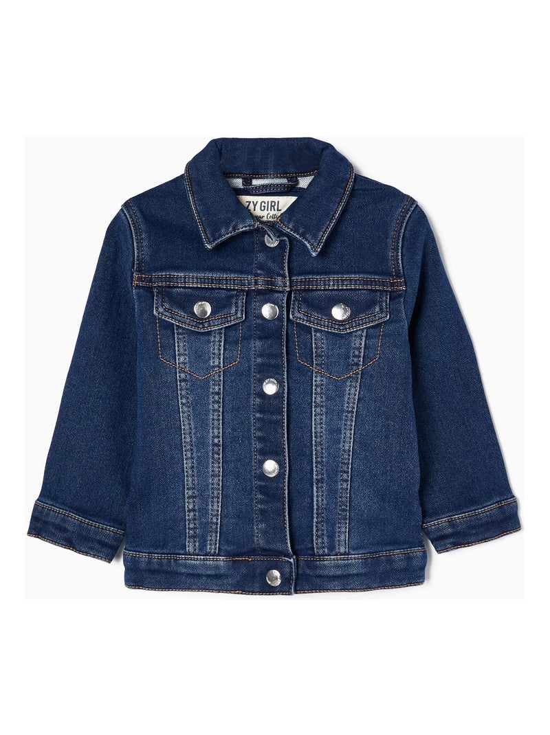 Veste en denim bleu foncé pour bébé fille MAXI NATURE Bleu - Kiabi