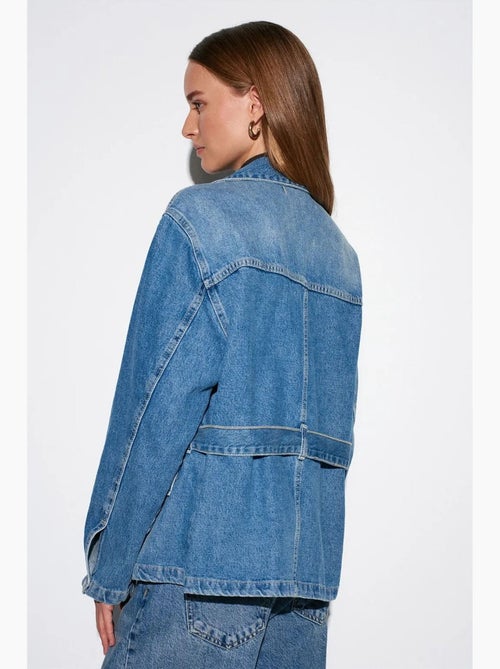 Veste en denim ceinturée pour femme dilvin - Kiabi Veste en denim ceinturée pour femme dilvin - Kiabi