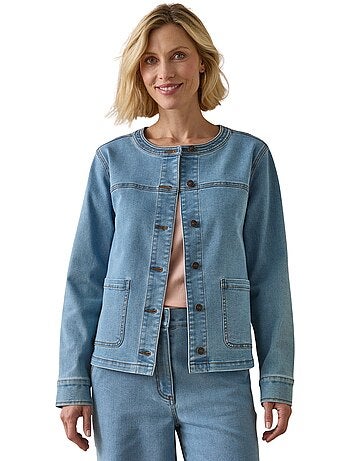 Veste en denim col rond