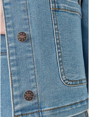 Veste en denim col rond