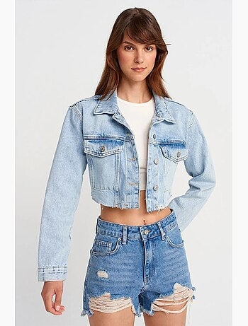 Veste en denim courte femme dilvin