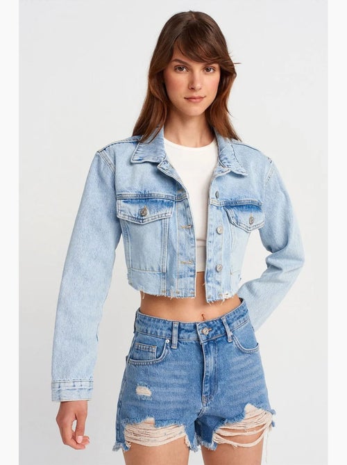 Veste en denim courte femme dilvin - Kiabi Veste en denim courte femme dilvin - Kiabi
