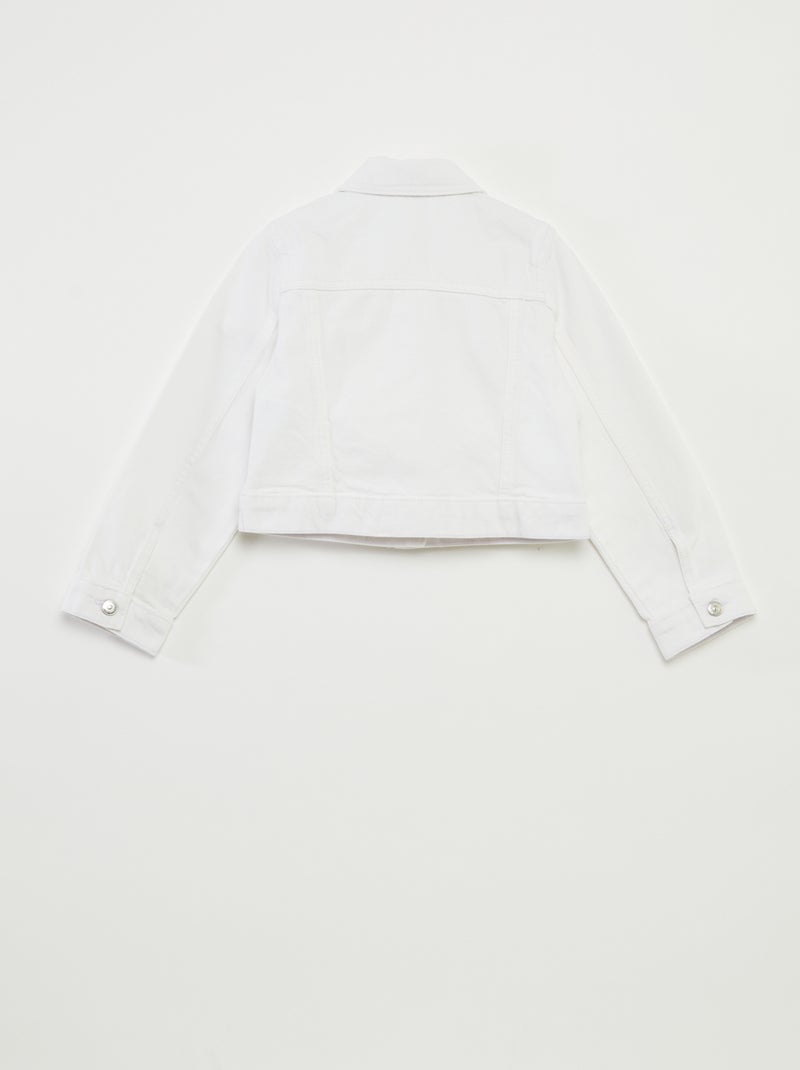 Veste en denim cropped blanc - Kiabi