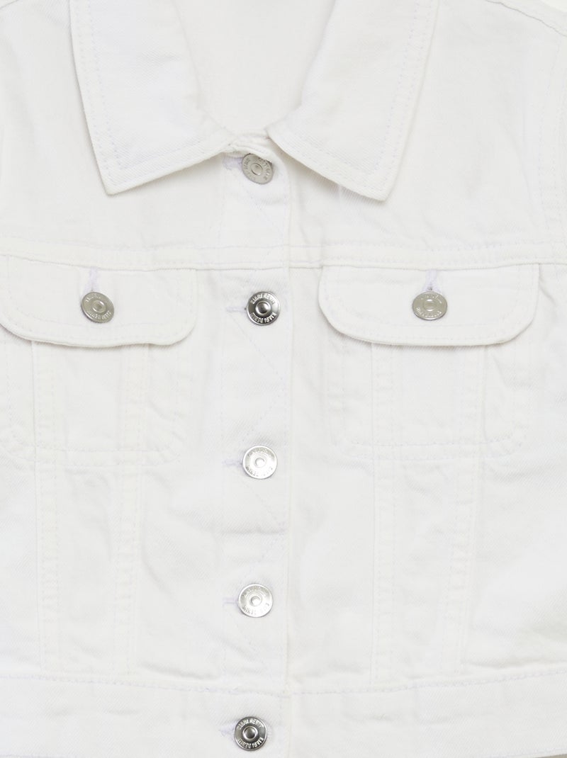 Veste en denim cropped blanc - Kiabi