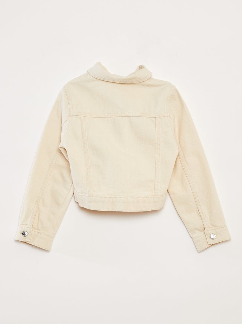 Veste en denim cropped BLANC - Kiabi