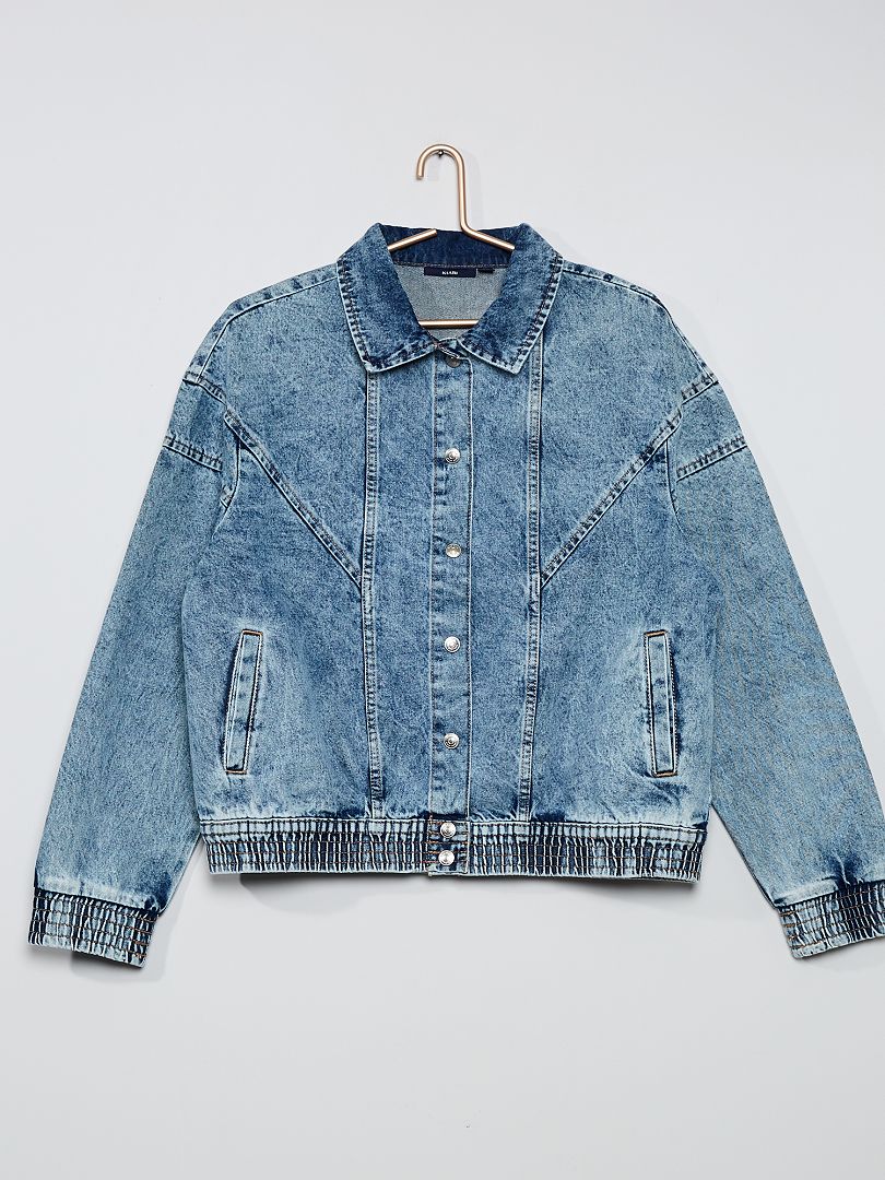 Veste en denim effet neige bleu - Kiabi
