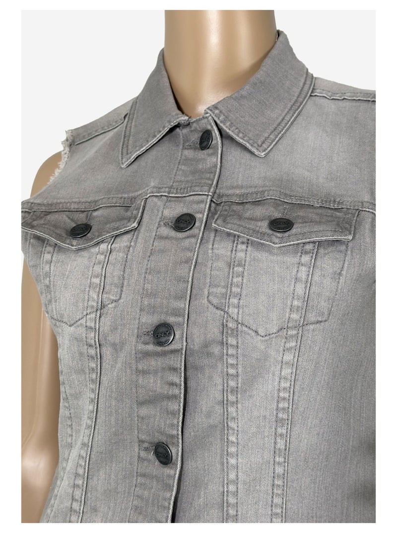 Veste en denim Kebello Gris - Kiabi