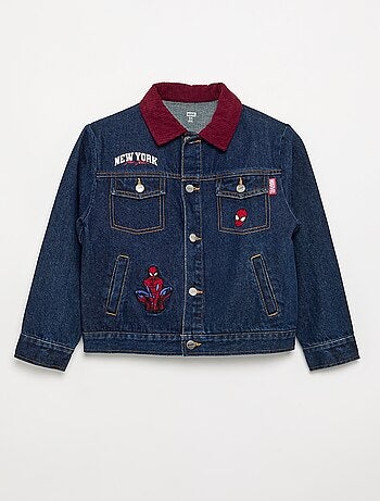 Veste en denim 'Marvel' 'Spiderman' avec col contrasté