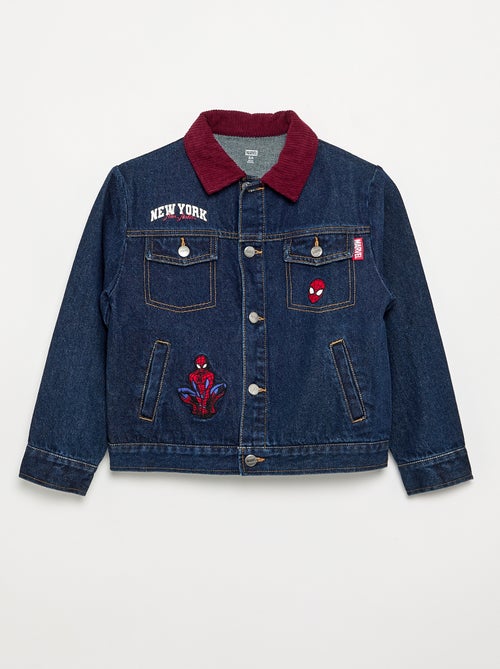 Veste en denim 'Marvel' 'Spiderman' avec col contrasté - Kiabi Veste en denim 'Marvel' 'Spiderman' avec col contrasté - Kiabi
