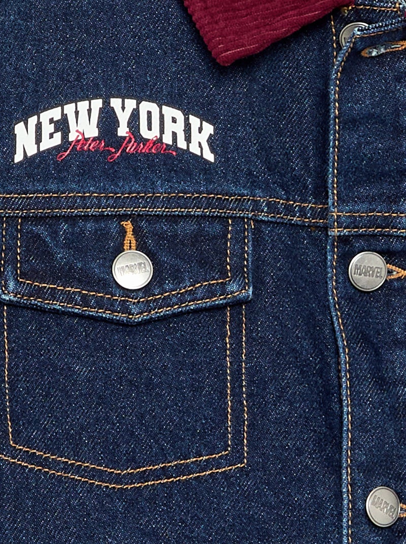 Veste en denim 'Marvel' 'Spiderman' avec col contrasté Bleu - Kiabi