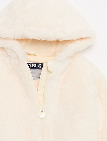 Veste en fausse fourrure à capuche
